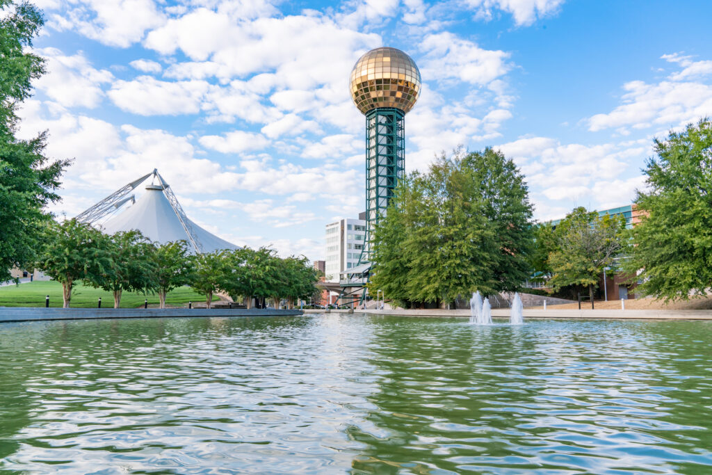Knoxville, TN from World's Fair Park Pond